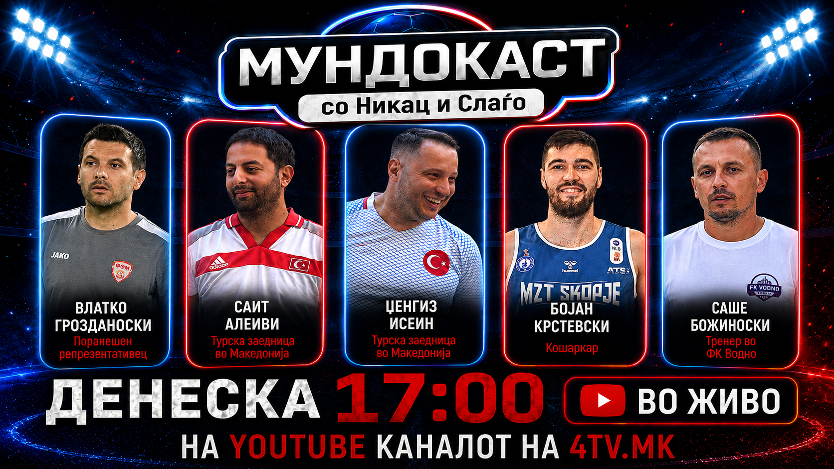 Ново издание на „Мундокаст“: Спортски легенди и актуелни анализи денеска на 4TV.MK